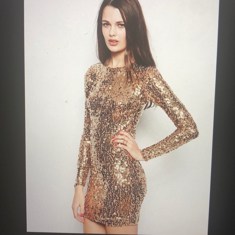 Gold sequin French connection